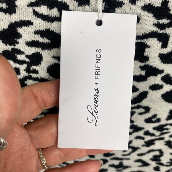 NWT REVOLVE Lovers + Friends Merida black & white animal print wrap dress - Picture 8 of 11